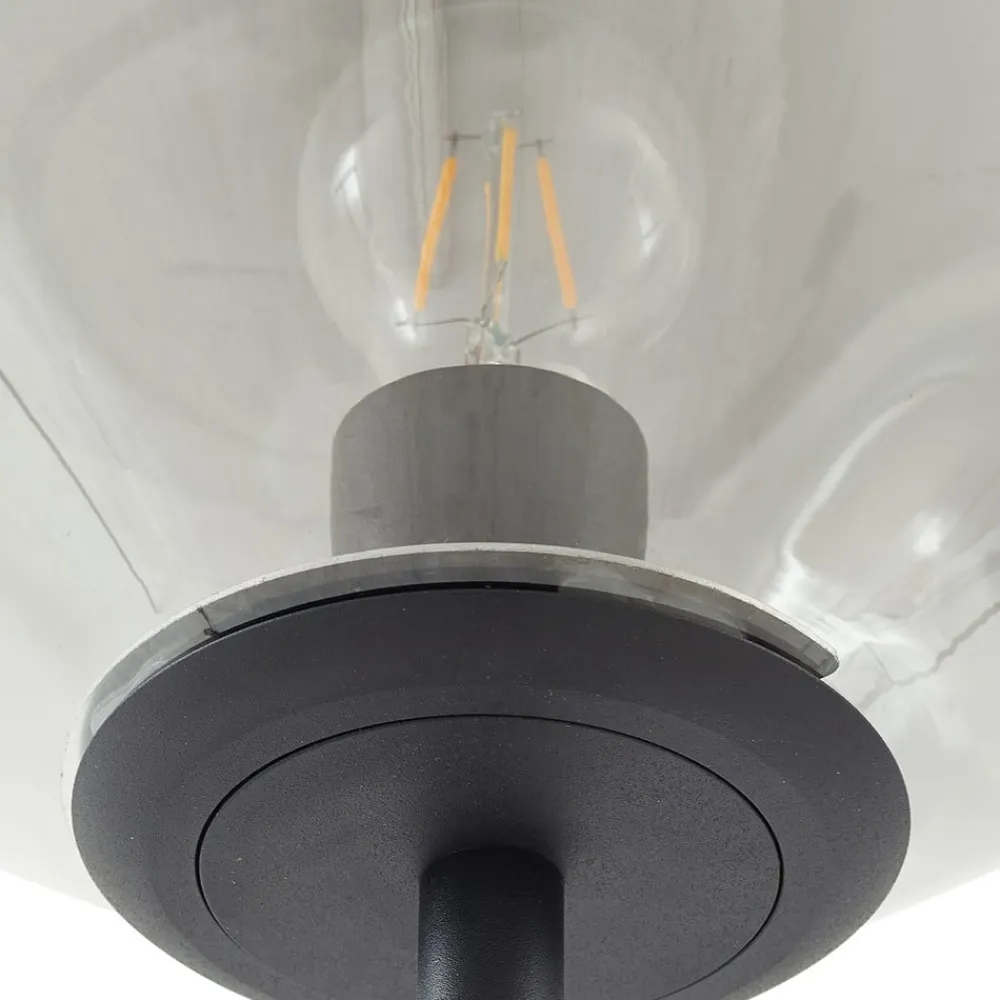 Lindby Gulvlamper|Gulvlamper>Gulvlampe Lelia, røggrå, glas, metal, 150 cm