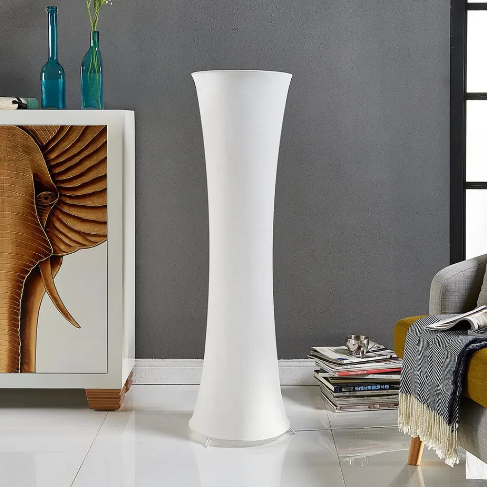 Lindby Pendellamper|Gulvlamper>gulvlampe Liana, højde 123 cm, hvid, tekstil