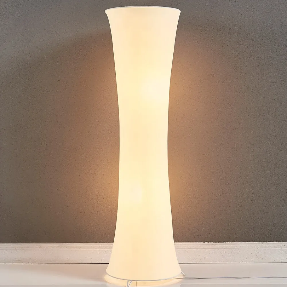 Lindby Pendellamper|Gulvlamper>gulvlampe Liana, højde 123 cm, hvid, tekstil