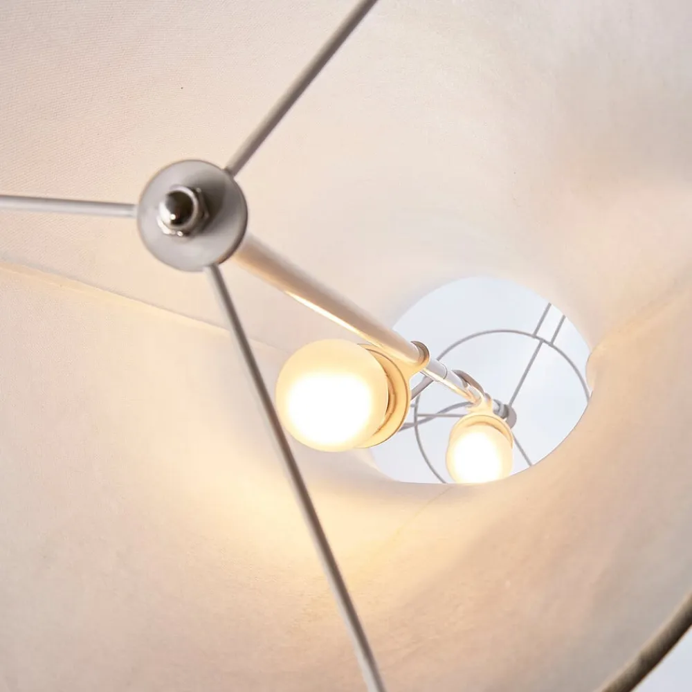 Lindby Pendellamper|Gulvlamper>gulvlampe Liana, højde 123 cm, hvid, tekstil