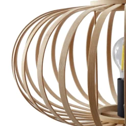 gulvlampe Lielle, naturlig bambus, Ø 40 cm^Lindby