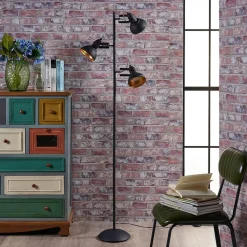 Lindby Pendellamper|Gulvlamper>gulvlampe Lilly, sort, metal, 170 cm, E14