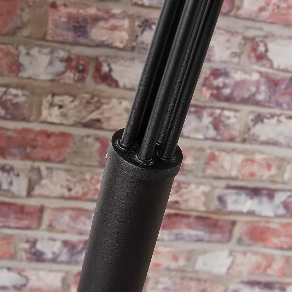 gulvlampe Lira, 5 lyskilder, højde 205 cm, sort, guld^Lindby Best