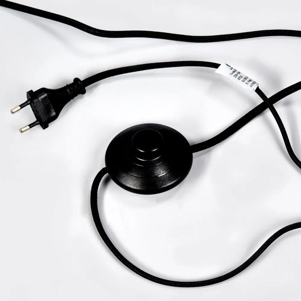 gulvlampe Mineva. sort/guld, metal, højde 180 cm^Lindby Outlet