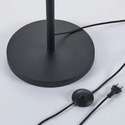 Lindby gulvlampe Muriel, 1 lyskilde, sort/guld, metal