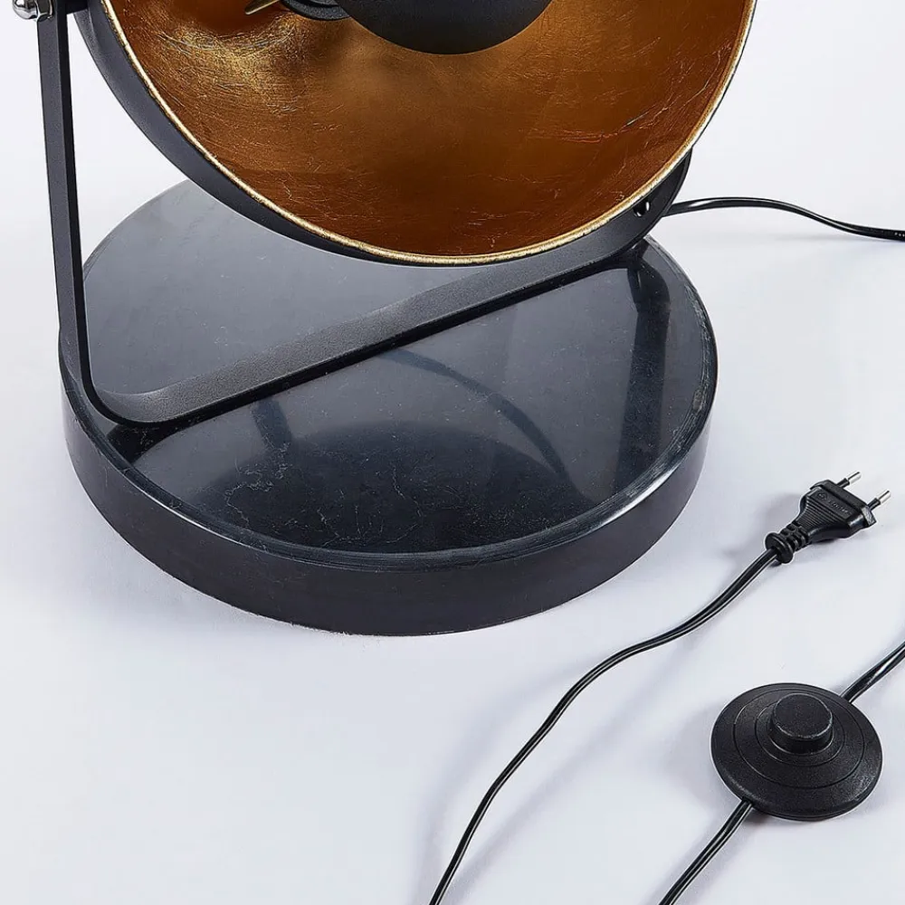 Lindby Gulvlamper|Gulvlamper>gulvlampe Muriel, 3 lyskilder, sort/guld, metal