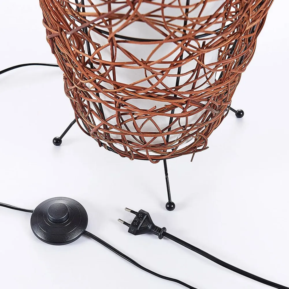 Lindby Gulvlamper|Gulvlamper>gulvlampe Nias, højde 111 cm, rattan, tekstil