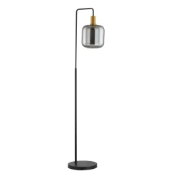 gulvlampe Nimbora, 150 cm, sort, glas, metal^Lindby Outlet