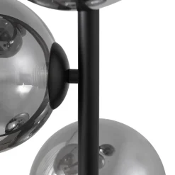 gulvlampe Orbelia, sort, 5 lyskilder, glas^Lindby