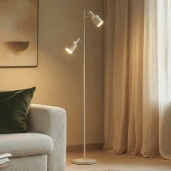 Lindby Arbejdsrum/Kontor|Gulvlamper>gulvlampe Ovelia, beige, metal, E27