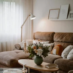 Lindby gulvlampe Shivanja, træ, justerbar, 146 cm, E27