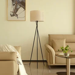 gulvlampe Soula, Ø 40 cm, beige, plast, E27^Lindby New