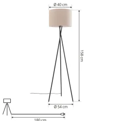 gulvlampe Soula, Ø 40 cm, beige, plast, E27^Lindby New