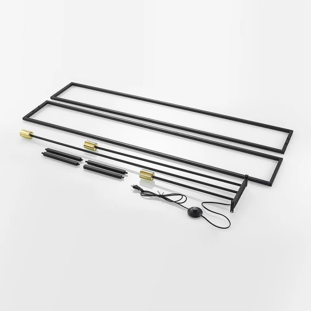 Lindby Pendellamper|Gulvlamper>gulvlampe Tiliane, sort, metal, 3 lyskilder, 153 cm