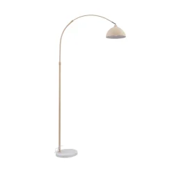 Lindby Gulvlampe Tonka, beige, metal/marmor, 180 cm, E27