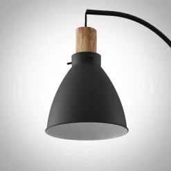 Lindby gulvlampe Trebale, sort, træ, 154 cm, E27