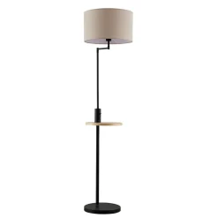 gulvlampe Zinia, sort, hylde, USB-tilslutning^Lindby Clearance
