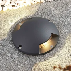 Lindby Terrassebelysning|Nedgravet Udebelysning>gulv-spotlight med LED Cormac, 2 lyskilder, Ø 21 cm, IP67