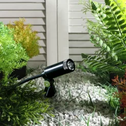 Lindby Udendørs Spot>Heath LED-lampe med jordspyd, 4 stk, sort