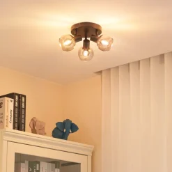 Lindby Hedvig loftlampe, rund, sort, 3 lyskilder.