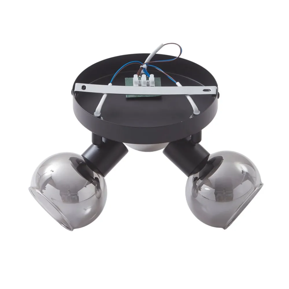 Lindby Hedvig loftlampe, rund, sort, 3 lyskilder.