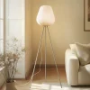 Lindby Gulvlamper>Helin gulvlampe, beige, tekstil, stativ, 144 cm, E27