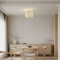 Lindby Gang|Loftlamper>Helin loftlampe, beige, stof, Ø 35 cm