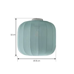 Lindby Helin loftlampe, blå, stof, Ø 35 cm