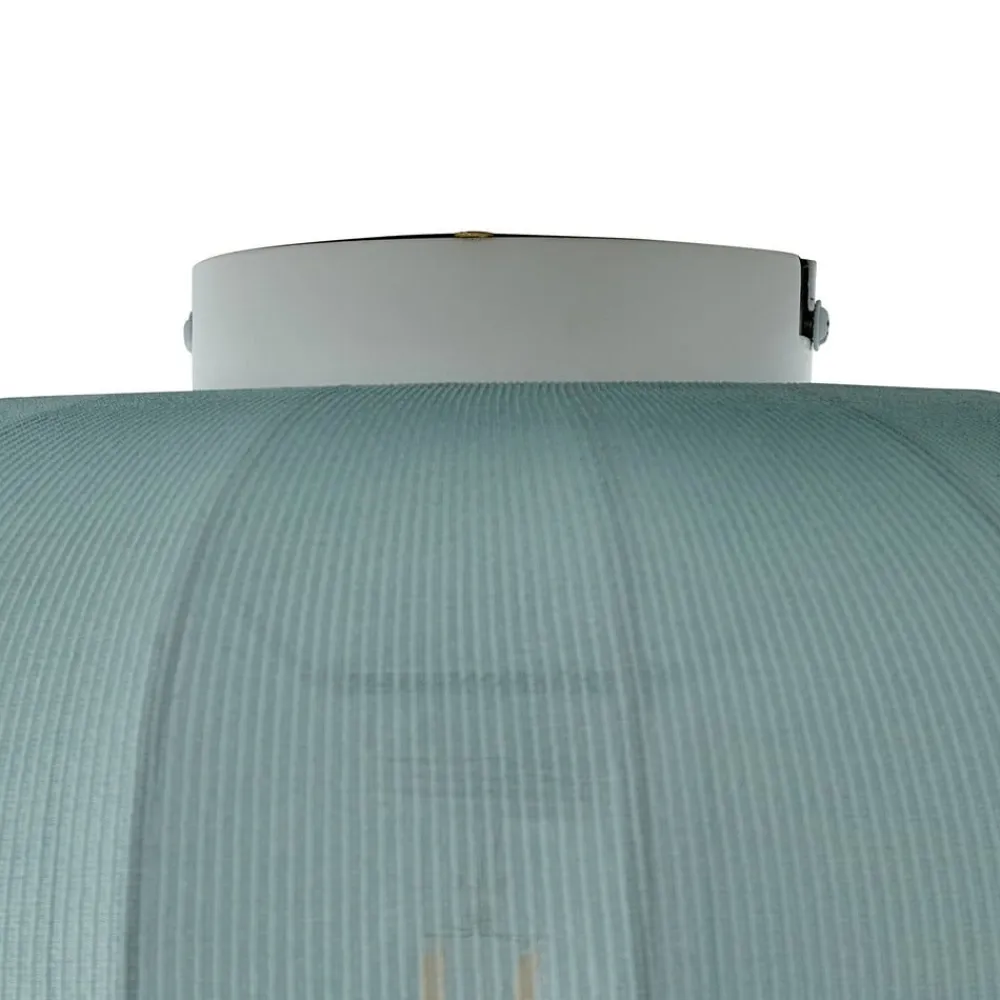 Lindby Helin loftlampe, blå, stof, Ø 35 cm