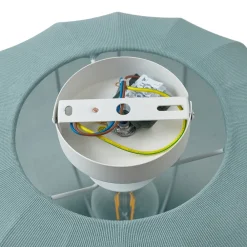 Lindby Helin loftlampe, blå, stof, Ø 35 cm