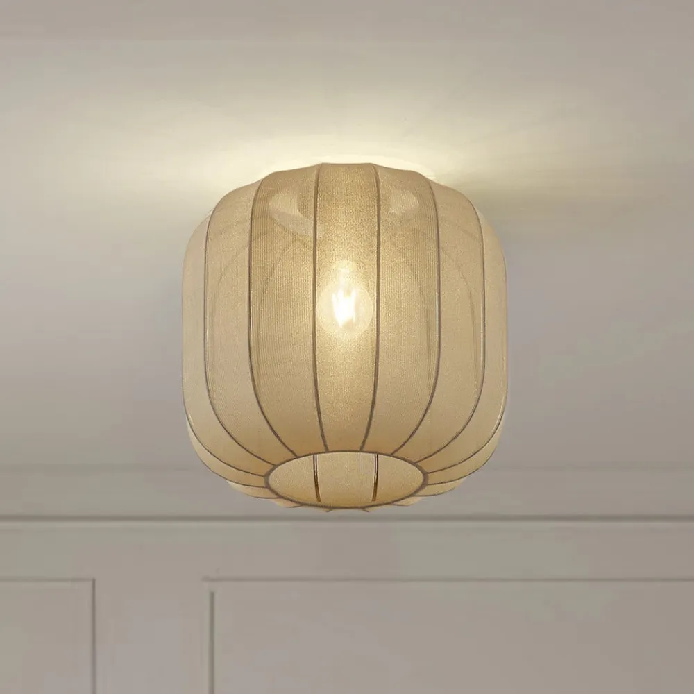 Helin loftlampe, grå, stof, Ø 35 cm^Lindby New