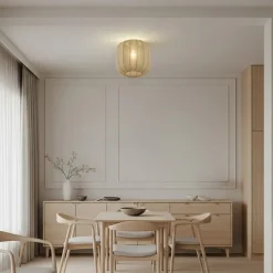 Helin loftlampe, grå, stof, Ø 35 cm^Lindby New