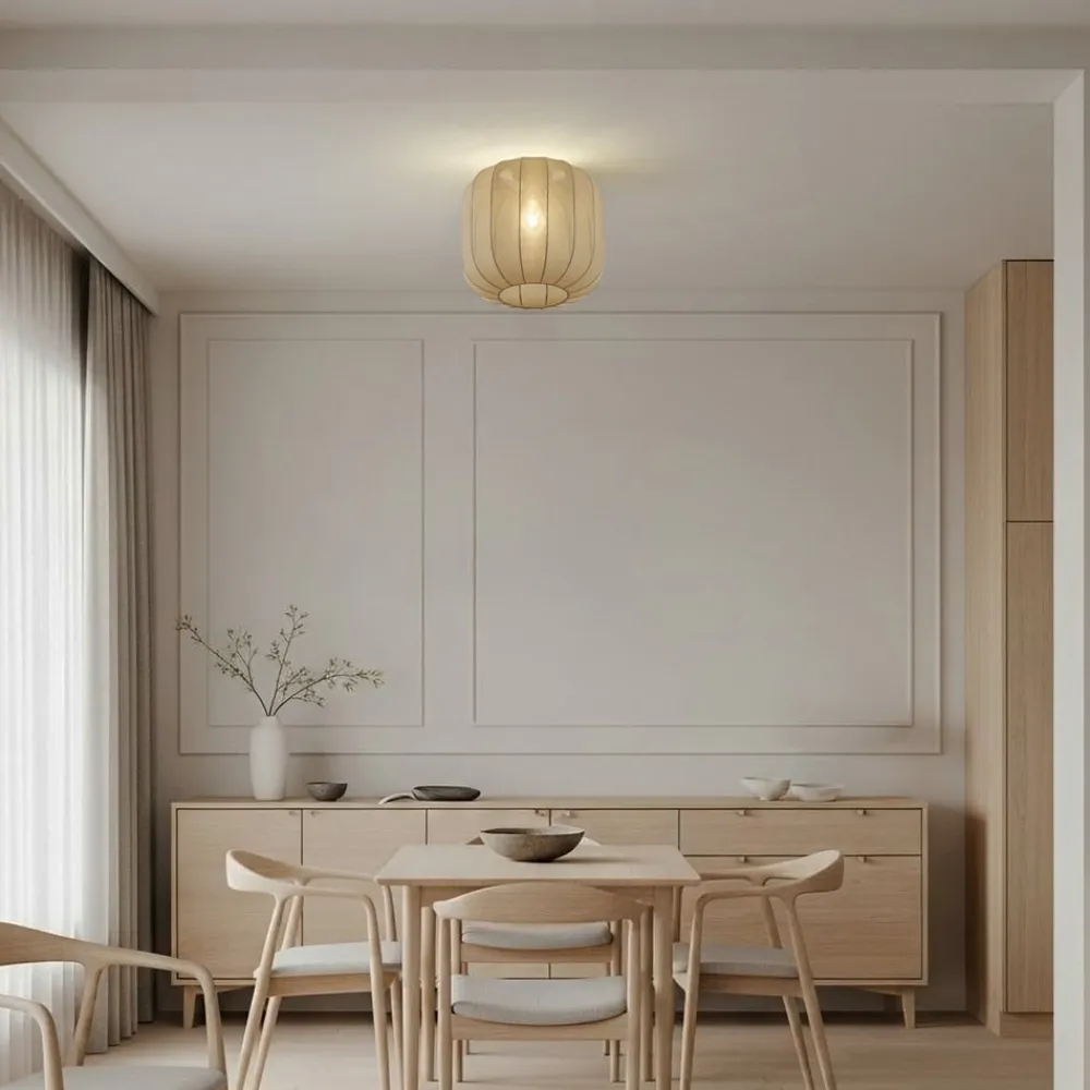 Helin loftlampe, grå, stof, Ø 35 cm^Lindby New