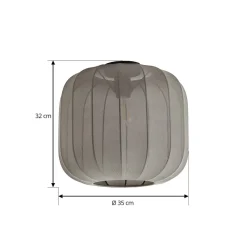 Helin loftlampe, grå, stof, Ø 35 cm^Lindby New