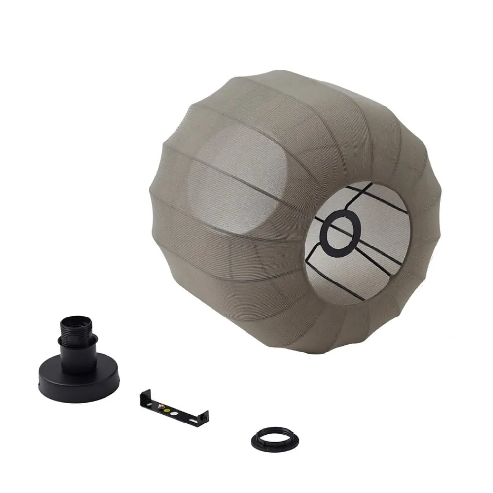 Helin loftlampe, grå, stof, Ø 35 cm^Lindby New