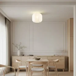 Helin loftlampe, hvid, stof, Ø 35 cm^Lindby Discount