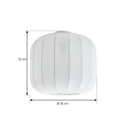 Helin loftlampe, hvid, stof, Ø 35 cm^Lindby Discount