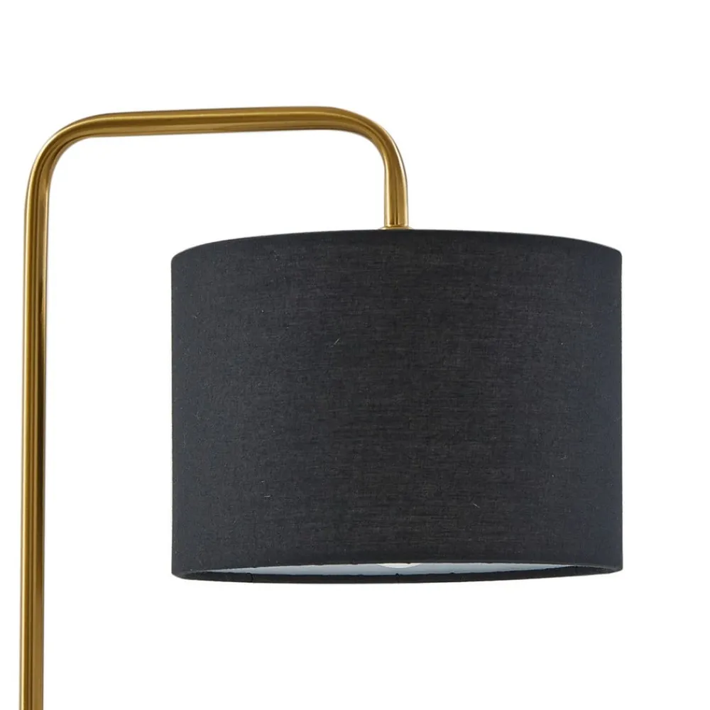 Lindby Hillary bordlampe, sort/guld, marmor, 49 cm
