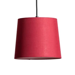 Lindby Hængelampe Amilia, stof, 3 lyskilder, rød/grå/sort