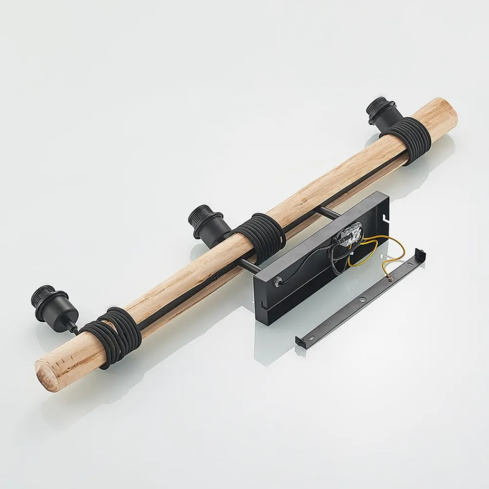 Lindby Hængelampe Amilia, stof, 3 lyskilder, rød/grå/sort