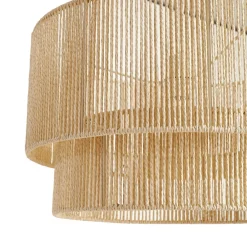 Lindby Hængelampe Anuva, Ø 45 cm, beige, papir, E27