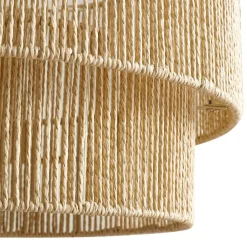 Lindby Hængelampe Anuva, Ø 45 cm, beige, papir, E27