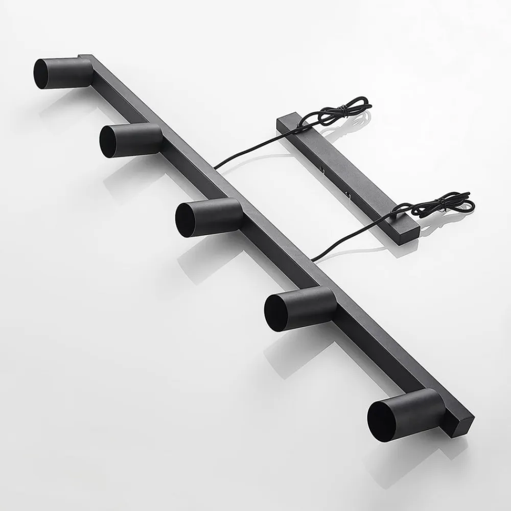 Lindby hængelampe Baliko, sort, 116 cm, 5 lyskilder, GU10