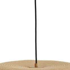 Lindby hængelampe Caliva, Ø 60 cm, beige/hvid, hampesnor