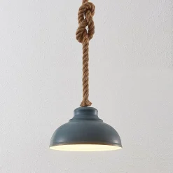 hængelampe Chaby, Ø 29 cm, 1 lyskilde, metal, reb^Lindby Online