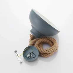 hængelampe Chaby, Ø 29 cm, 1 lyskilde, metal, reb^Lindby Online