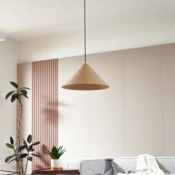 Lindby hængelampe Clarine, beige, Ø 50 cm, metal