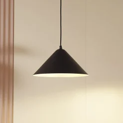 hængelampe Clarine, sort/hvid, Ø 32 cm, metal^Lindby