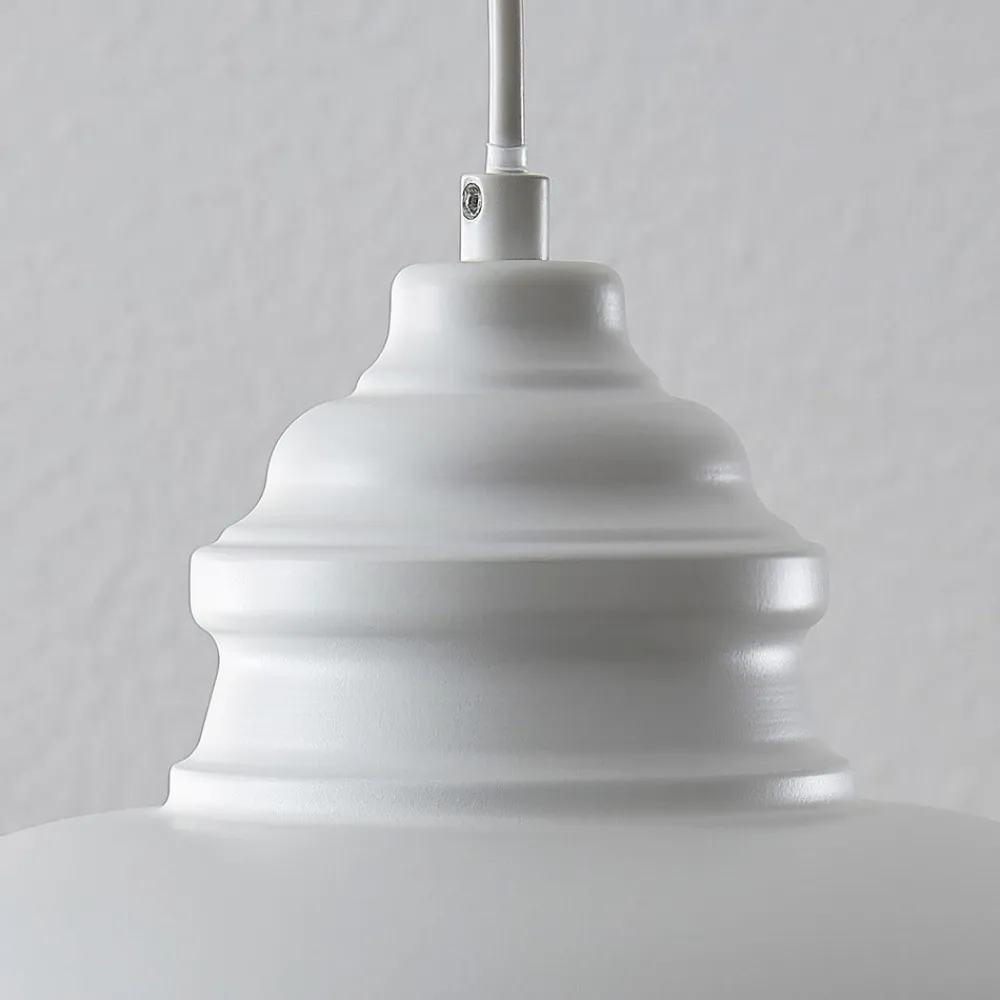 Lindby Gang|Pendellamper>hængelampe Cliona, hvid, metal, Ø 31 cm, E27