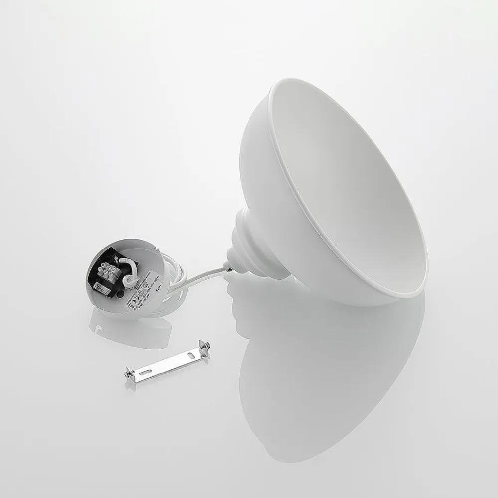 Lindby Gang|Pendellamper>hængelampe Cliona, hvid, metal, Ø 31 cm, E27